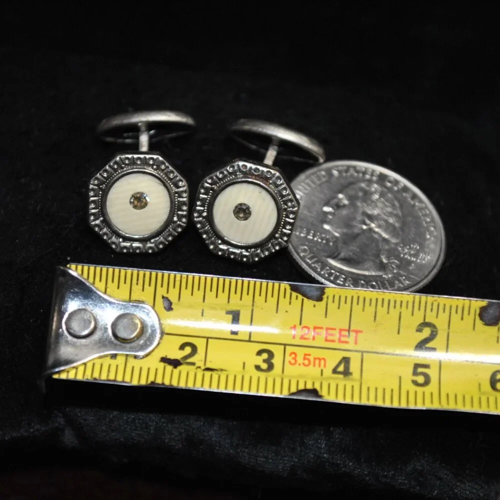 Antique/Vintage Art Deco Celluloid Octagon-shaped Cufflinks